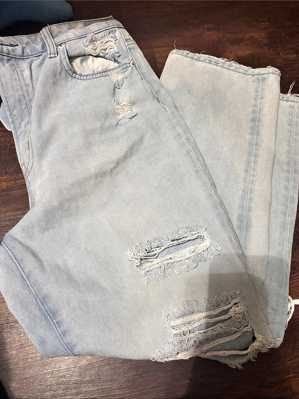 ZENANA DPP-1678BL Distressed Boyfriend Jeans in Blue Waist 30